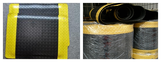 gelbe und schwarze Anti-Erm&uuml;dungs-Bodenmatte